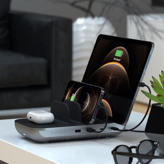 Satechi - Satechi Dock5 USB-laddningsstation med trådlös laddning