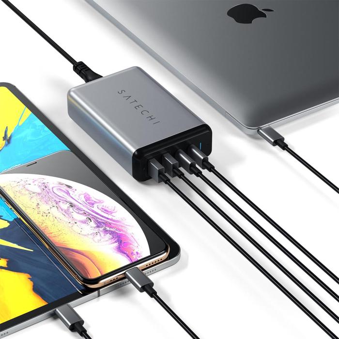 UTGATT1 - Satechi 75W PD reseladdare med dubbla USB-C och USB-A uttag