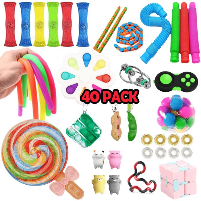 Adventskalender - Adventskalender 2023 - 40-Pack Fidget Pop it Toys för Vuxna & Barn (D)