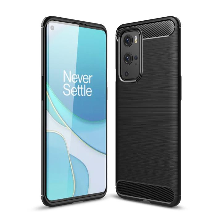 A-One Brand - Carbon Brushed Mobilskal till Oneplus 9 Pro - Svart