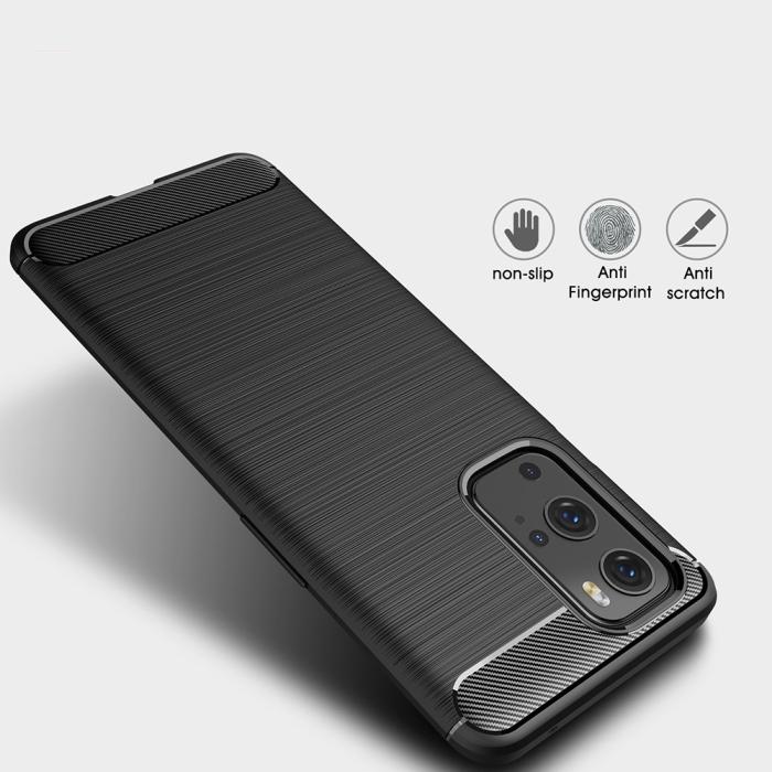 A-One Brand - Carbon Brushed Mobilskal till Oneplus 9 Pro - Svart