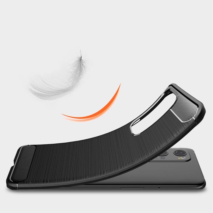 A-One Brand - Carbon Brushed Mobilskal till Oneplus 9 Pro - Svart