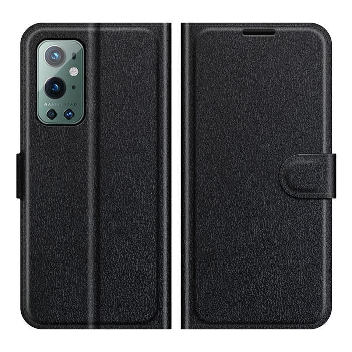 OEM - Litchi Läder Plånboksfodral Oneplus 9 Pro - Svart