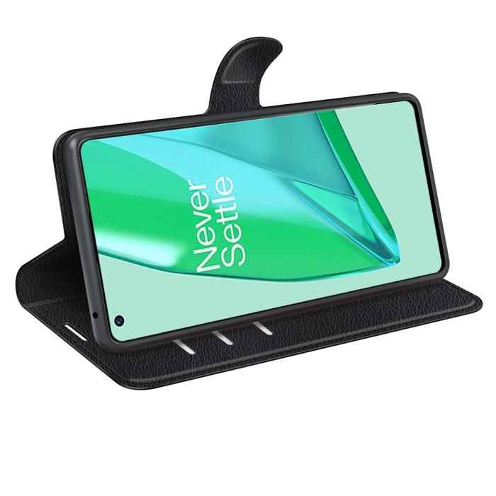 OEM - Litchi Läder Plånboksfodral Oneplus 9 Pro - Svart