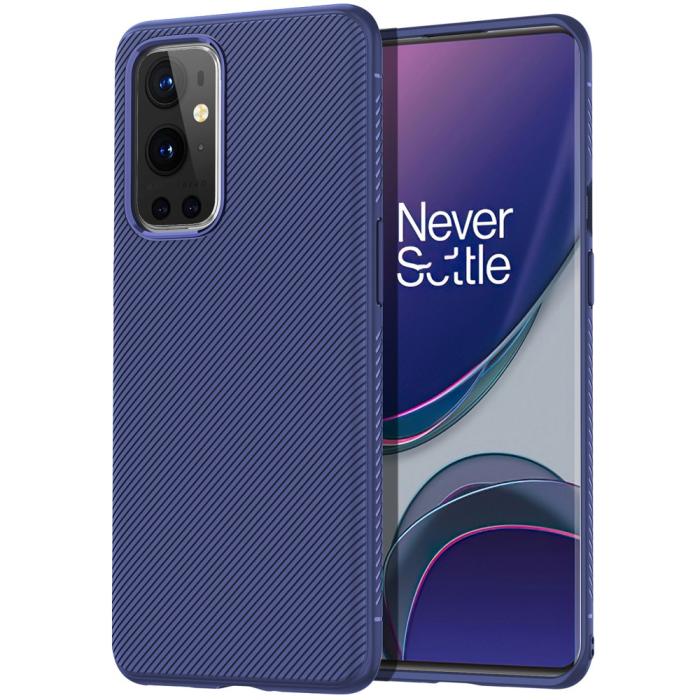 A-One Brand - Twill Texture Flexicase Skal till Oneplus 9 Pro - Blå