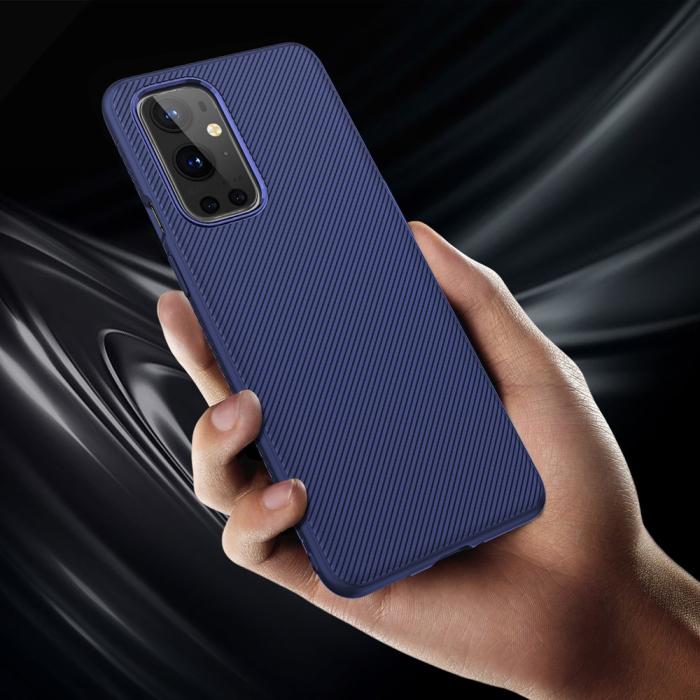 A-One Brand - Twill Texture Flexicase Skal till Oneplus 9 Pro - Blå