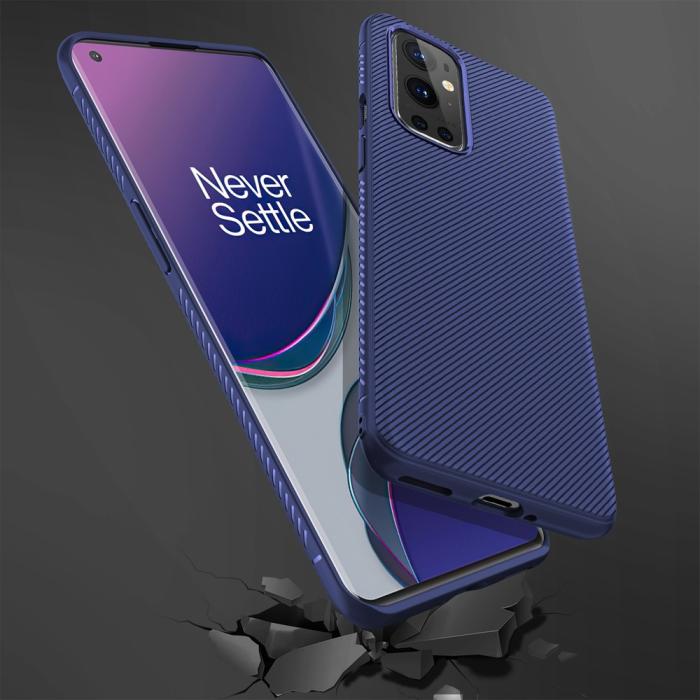 A-One Brand - Twill Texture Flexicase Skal till Oneplus 9 Pro - Blå