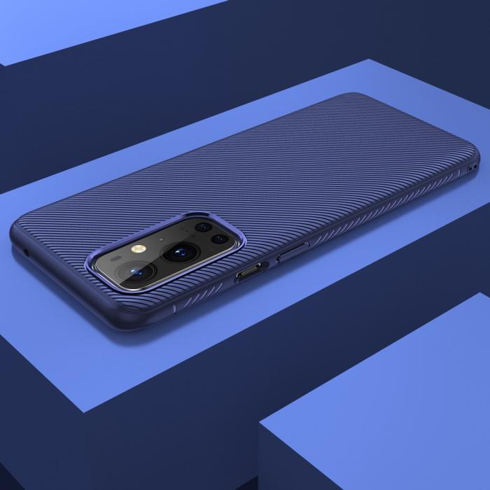 A-One Brand - Twill Texture Flexicase Skal till Oneplus 9 Pro - Blå