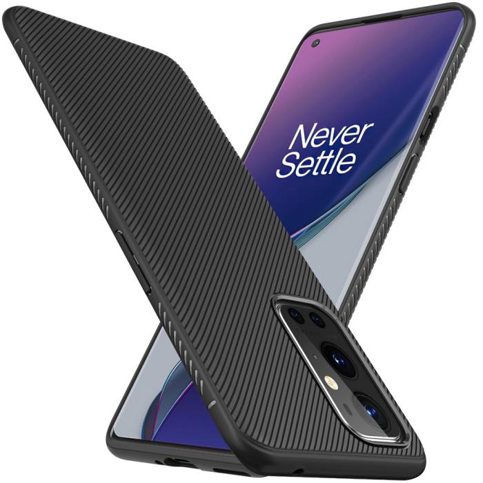 A-One Brand - Twill Texture Flexicase Skal till Oneplus 9 Pro - Svart