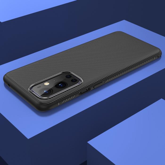 A-One Brand - Twill Texture Flexicase Skal till Oneplus 9 Pro - Svart