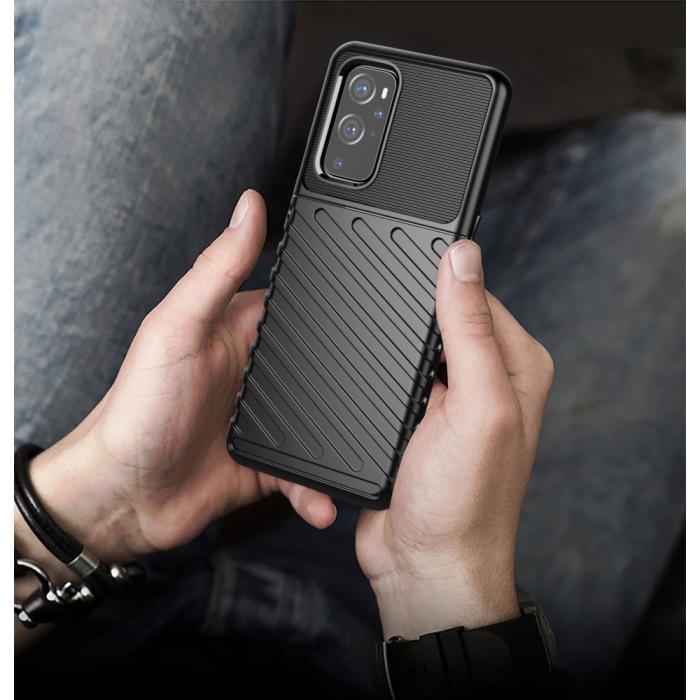 A-One Brand - Thunder Twill Texture Mobilskal Oneplus 9 Pro - Svart