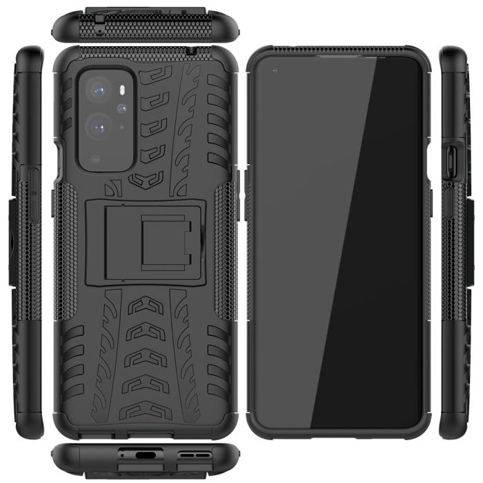 A-One Brand - Tyre Kick-Stand Mobilskal till Oneplus 9 Pro - Svart