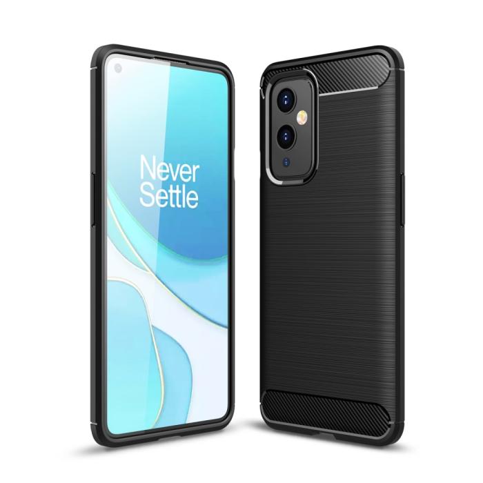 A-One Brand - Carbon Fiber Mobilskal till Oneplus 9 - Svart