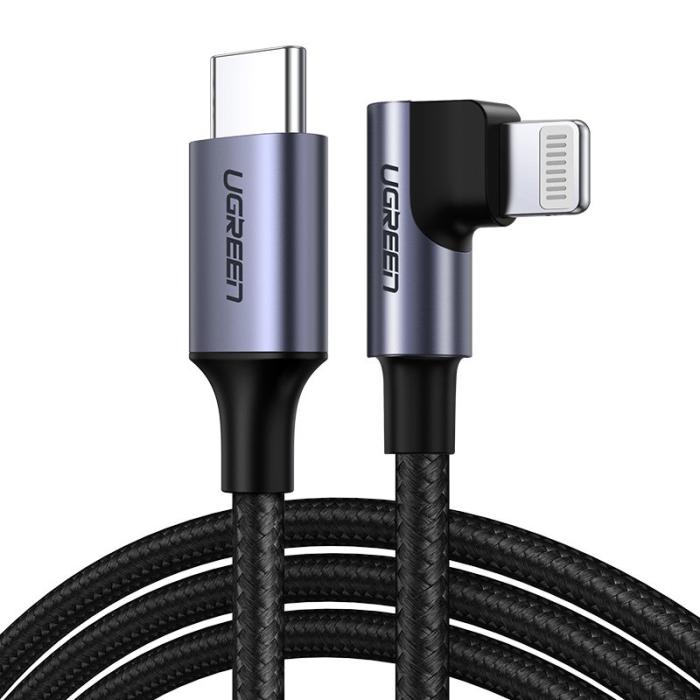 UTGATT4 - UGreen MFI Elbow USB-C - lightning Kabel 3 A 1,5 m Grå