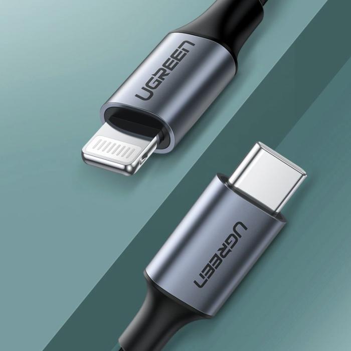 UTGATT4 - UGreen MFI USB-C lightning Kabel 3 A 480 Mbps 1 m Grön