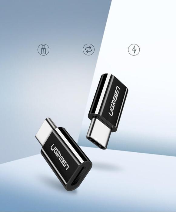 Ugreen - Ugreen micro USB - USB Type C adapter Svart