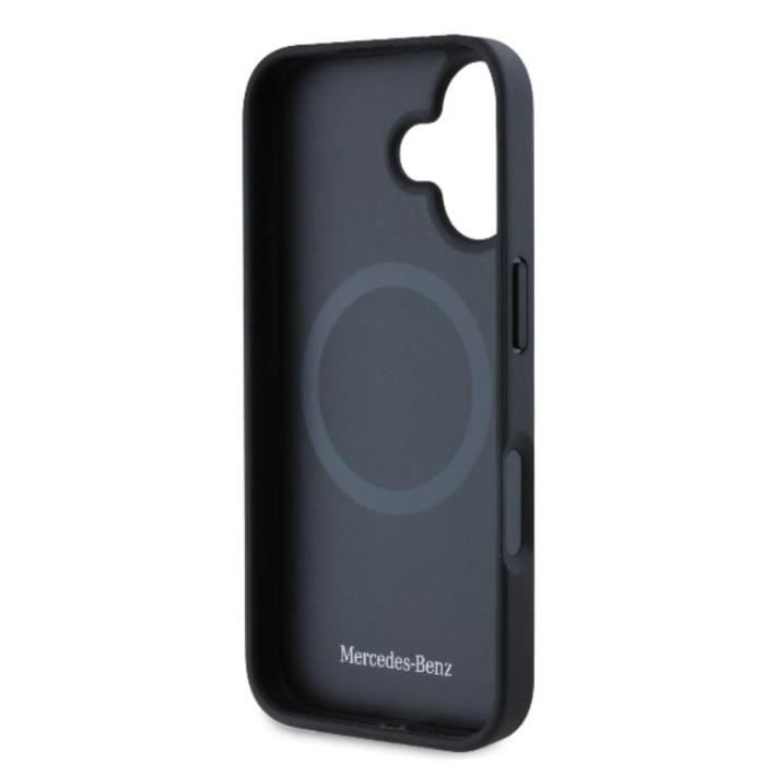 Mercedes - Mercedes iPhone 16 Mobilskal Magsafe Plain Smooth Läder - Svart
