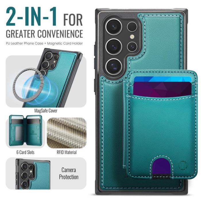 OEM - JEEHOOD Samsung Galaxy S23 Ultra Fodral Konstläder - Blå