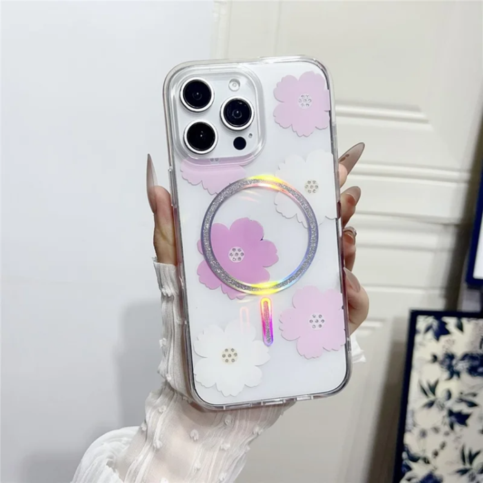 A-One Brand - iPhone 16 Pro Max Mobilskal MagSafe Laser Floral