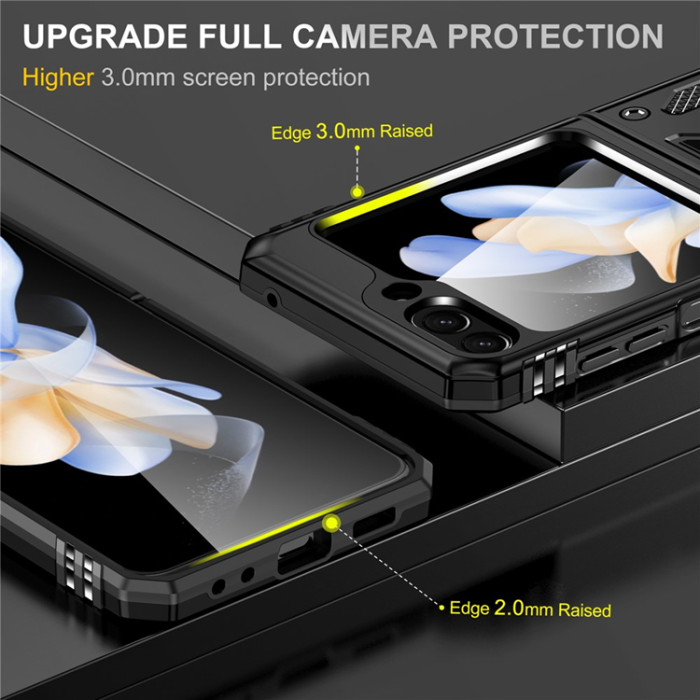 A-One Brand - Galaxy Z Flip7 FE/Z Flip6 Mobilskal Armor Kickstand - Svart