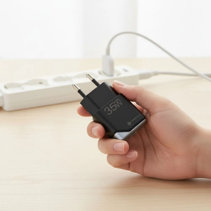 Forcell - Forcell Snabbladdare USB C 35W GaN III PD 3A F-Energy - Svart