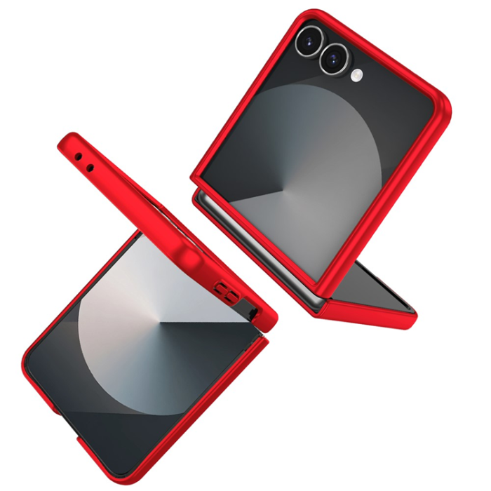 A-One Brand - Galaxy Z Flip 7 5G Mobilskal Rotatable Ring Kickstand - Röd