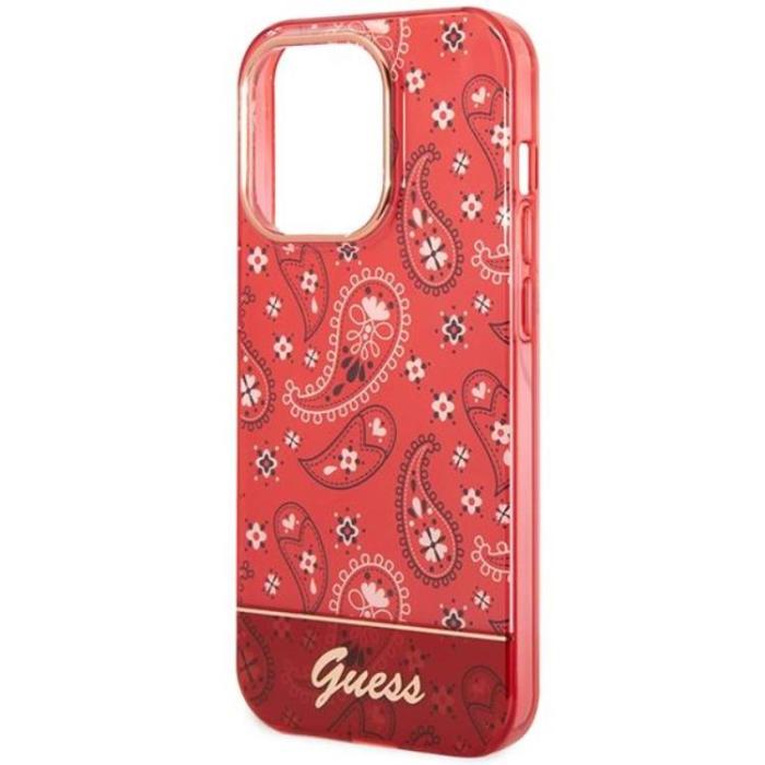 Guess - GUESS iPhone 14 Pro Max Skal Bandana Paisley - Röd