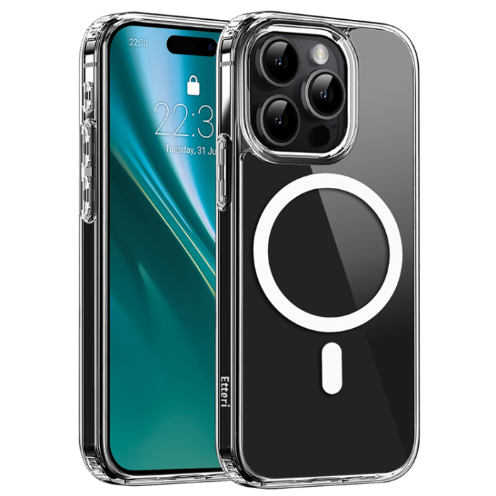 Etteri - Etteri iPhone 15 Pro Max Mobilskal MagSafe Hybrid - Transparent