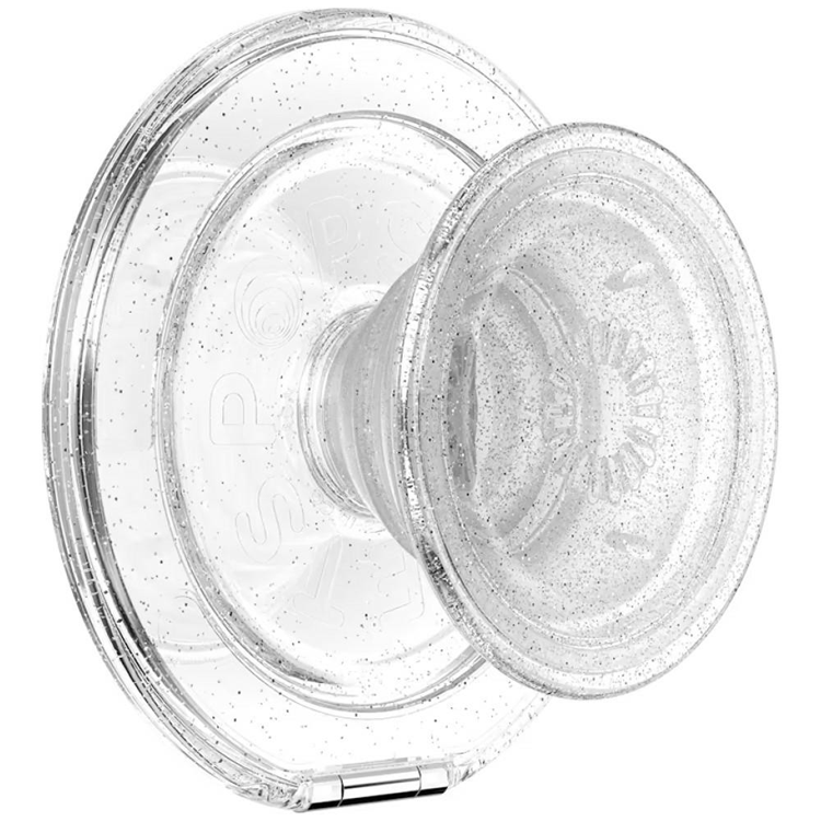 PopSockets MagSafe Popuphållare och Stativ Kick-Out Glitter - Transparent