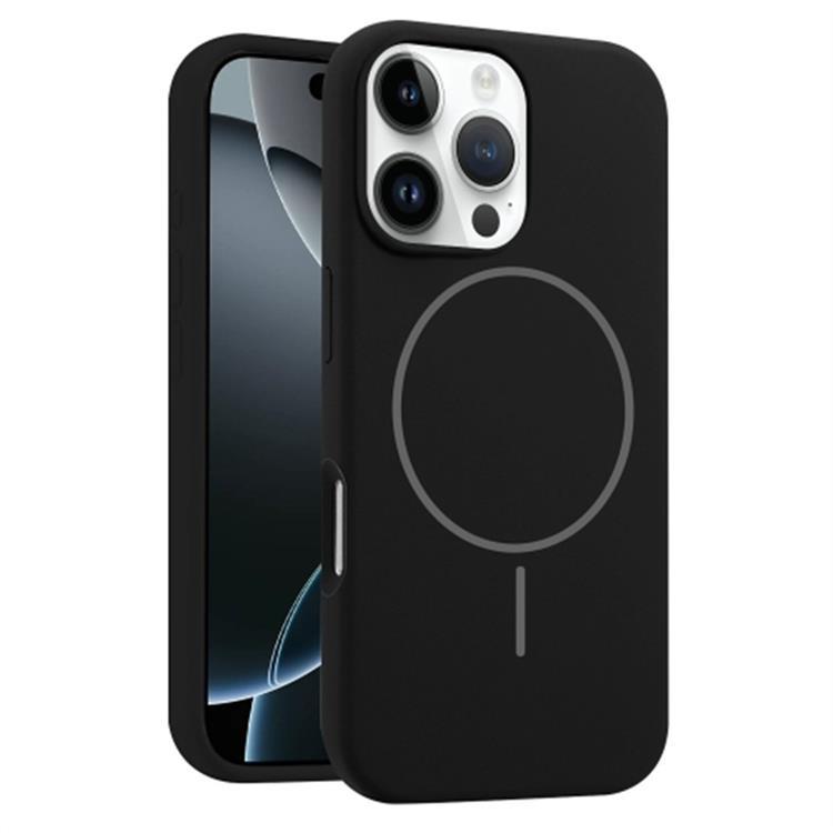 iPhone 16 Pro Mobilskal MagSafe Silikon Anti Drop - Svart | 2353 | AlltMobil