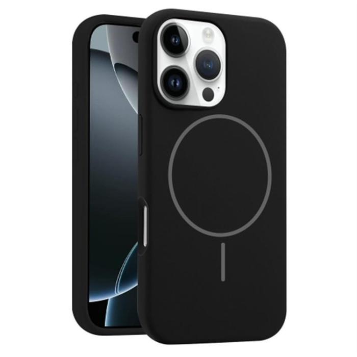 A-One Brand - iPhone 16 Pro Mobilskal MagSafe Silikon Anti Drop - Svart