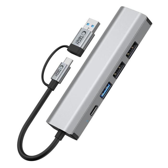 Tech-Protect - Tech-Protect HB03 5in1 Hub Adapter - Space Grå