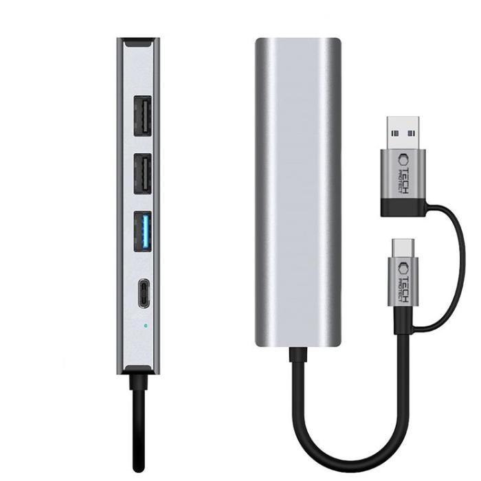 Tech-Protect - Tech-Protect HB03 5in1 Hub Adapter - Space Grå