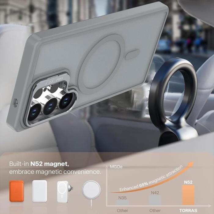 A-One Brand - Mobilskal till Galaxy S24 Ultra MagSafe Kickstand - Grå