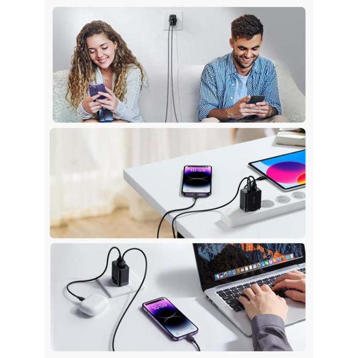 Joyroom - Joyroom Nätladdare 2xUSB-A 12W 2.4A - Svart