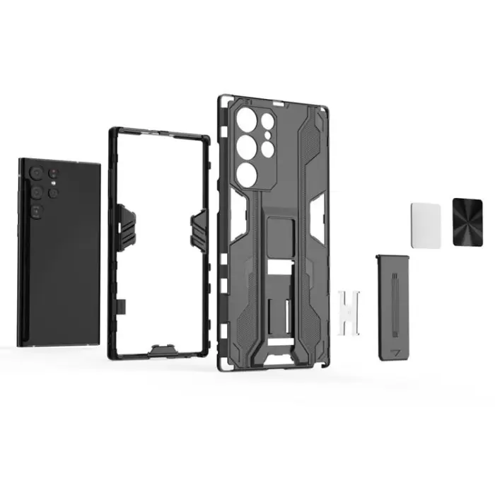OEM - ShockProof Kickstand Skal Galaxy S22 Ultra - Röd