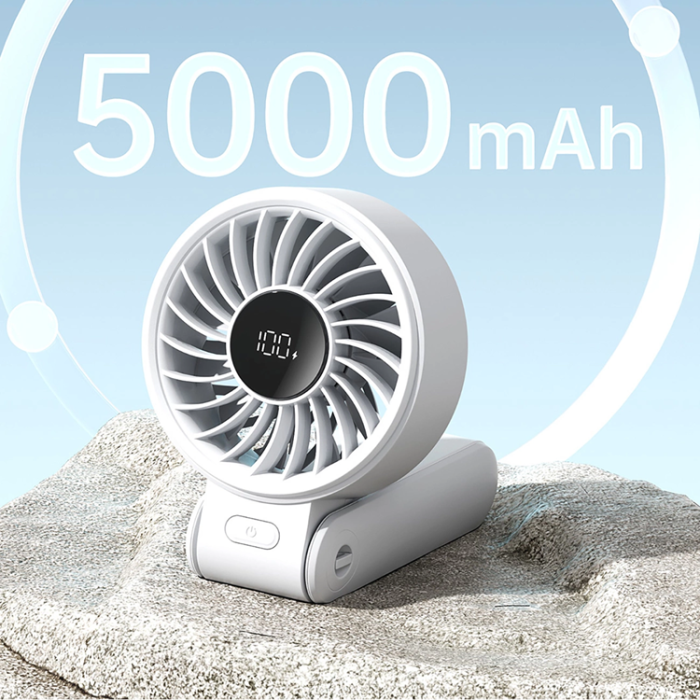 Jisulife - Jisulife Bärbar USB Handfläkt 5000 mAh Life7 - Grå