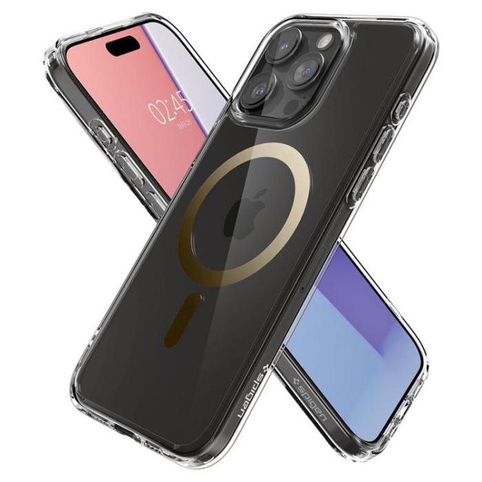 Spigen - Spigen iPhone 15 Pro Mobilskal Magsafe Ultra Hybrid - Guld