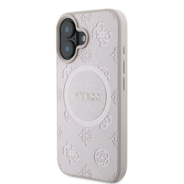 Guess - Guess iPhone 16 Plus Mobilskal Magsafe Saffiano Peony Classic Logo