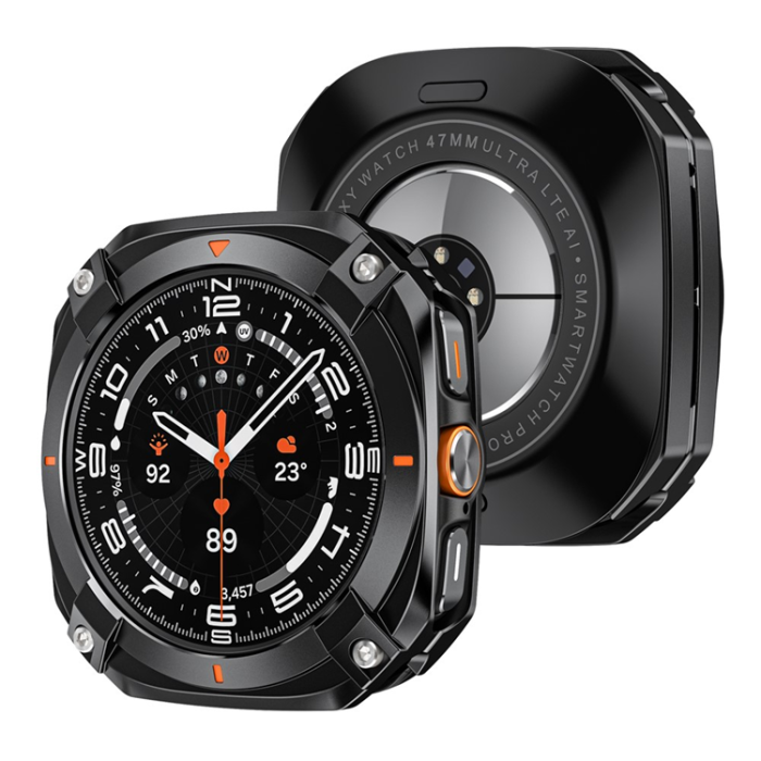 A-One Brand - Samsung Galaxy Watch Ultra (47mm) Skal Cyber Style - Svart/Orange