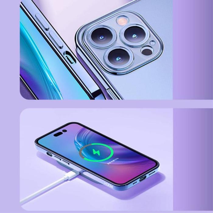 ROCK - ROCK iPhone 14 Pro Skal Electroplating Matte - Lila