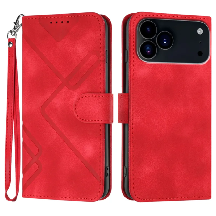 A-One Brand - iPhone 17 Pro Max Plånboksfodral Line - Röd