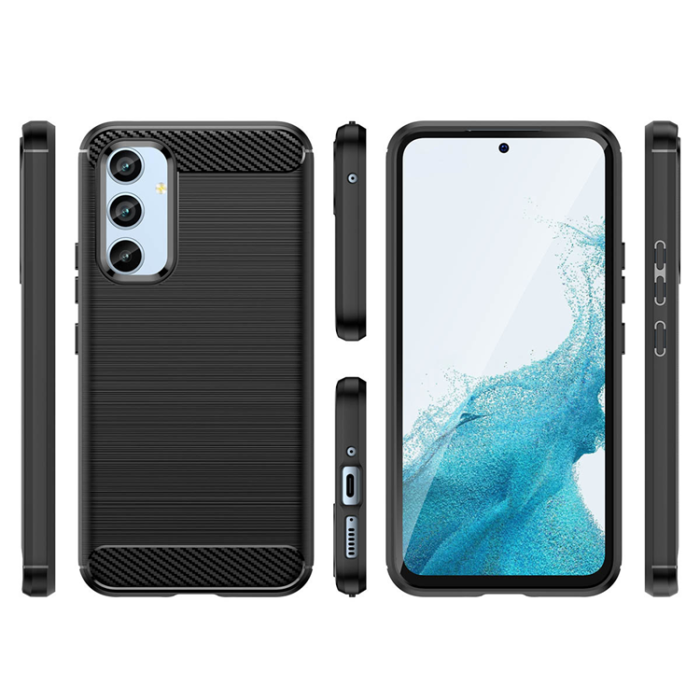 OEM - Galaxy A54 5G Skal Carbon Silicone Flexible - Svart