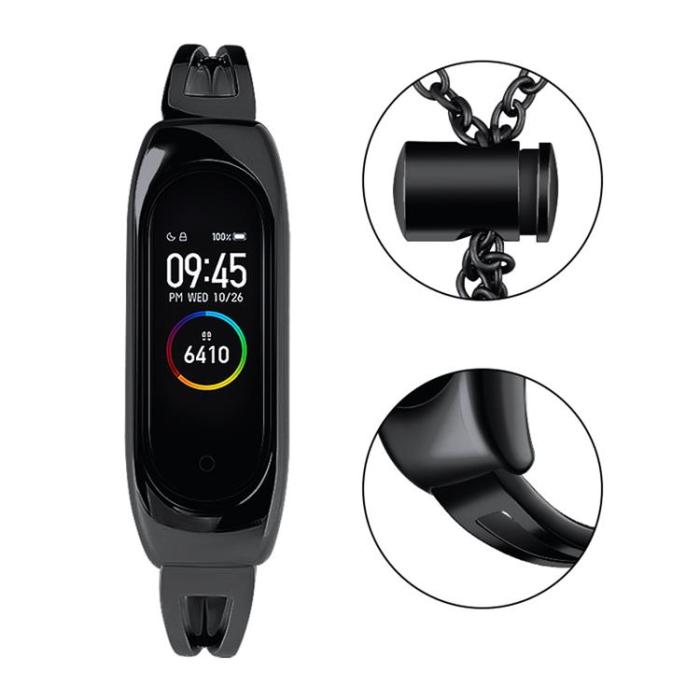 UTGATT1 - Metall Ersättningsarmband till Xiaomi Mi Band 6/5/4/3 - Svart