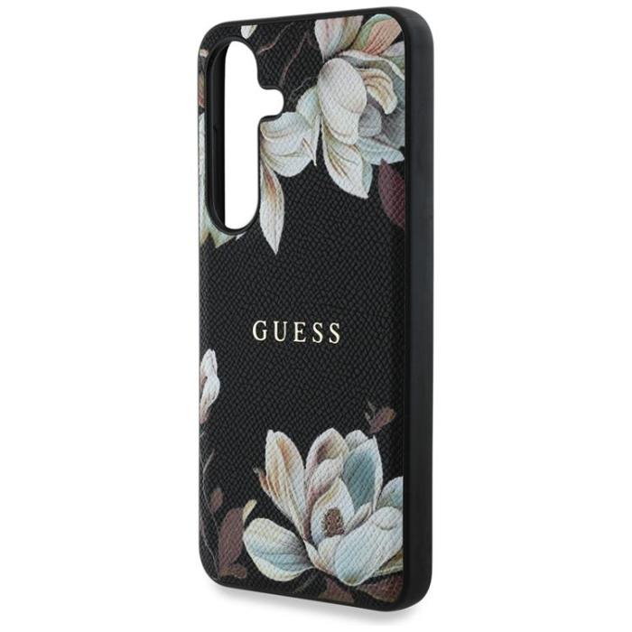 Guess - Guess Galaxy S25 Ultra Mobilskal MagSafe Grained Printed Flower - Svart