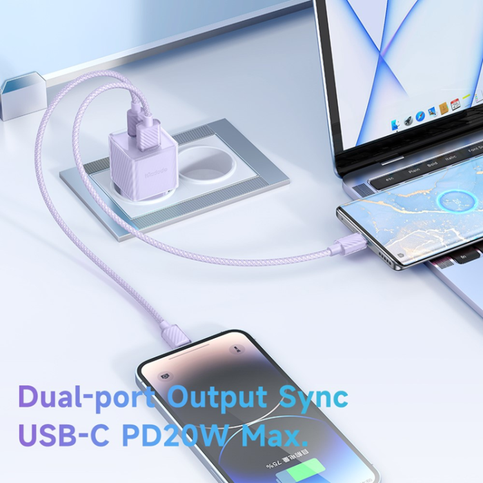 Mcdodo - MCDODO GaN Snabbladdare 33W USB-A - USB-C EU CH-415 - Lila