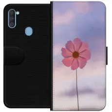 Gustaf - Pl&aring;nboksfodral till Samsung Galaxy A11 med Rosa blomma