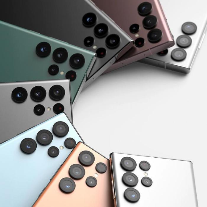 UTGATT5 - Ringke Kamera Linsram Härdat glas Galaxy S22 Ultra - Silver