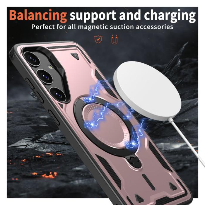 N/A - Mobilskal till Samsung Galaxy S24 FE Plast Militärt Skydd - Roséguld