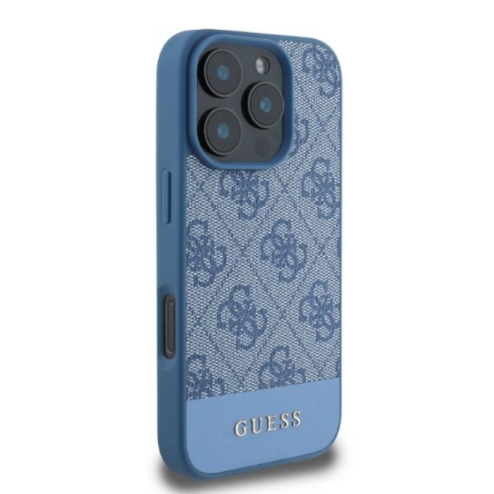 Guess - Guess iPhone 16 Pro Max Mobilskal 4G Bottom Stripe - Blå
